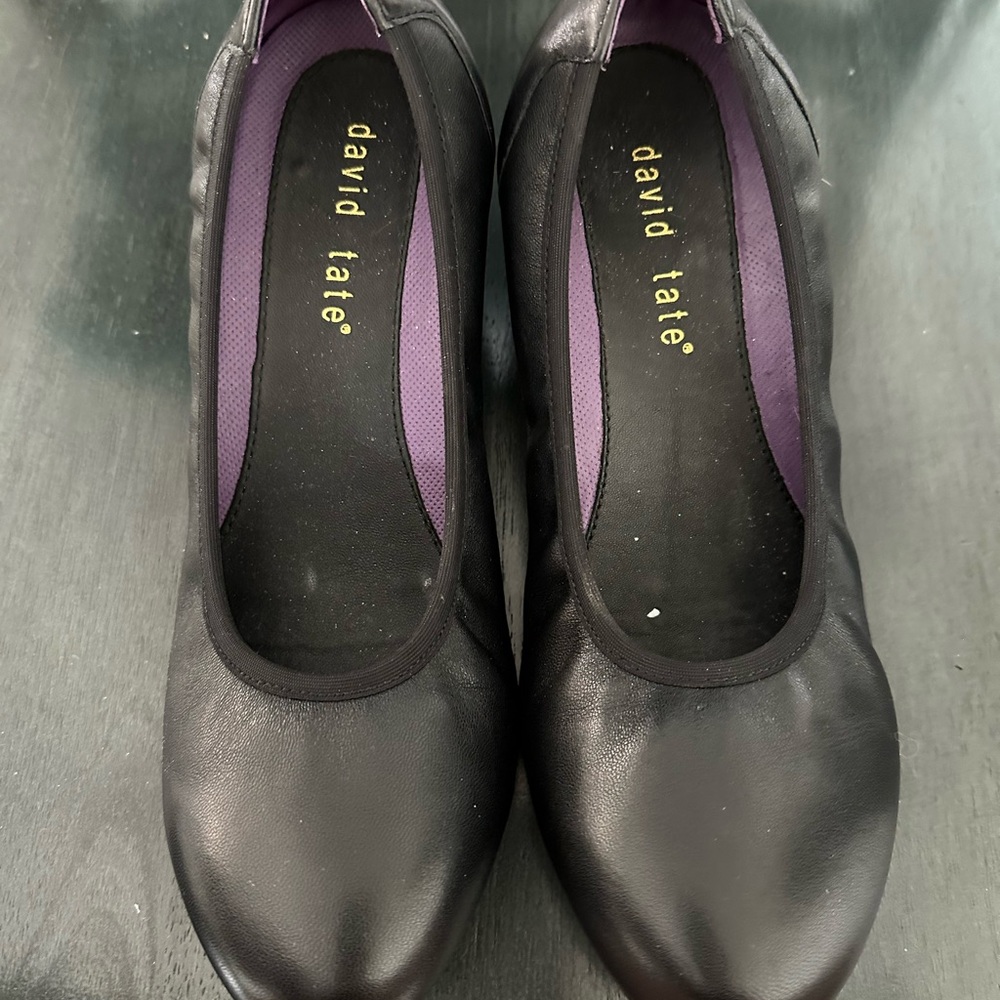 David Tate Women's Black Leather Shoes